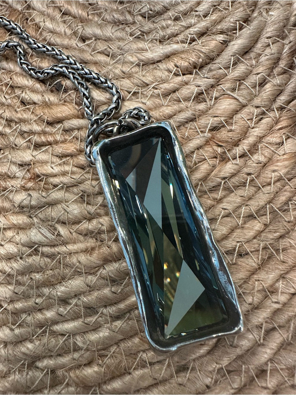 Uno de 50 Sterling Silver Necklace & Pendant Dark Green Swarovski Crystal